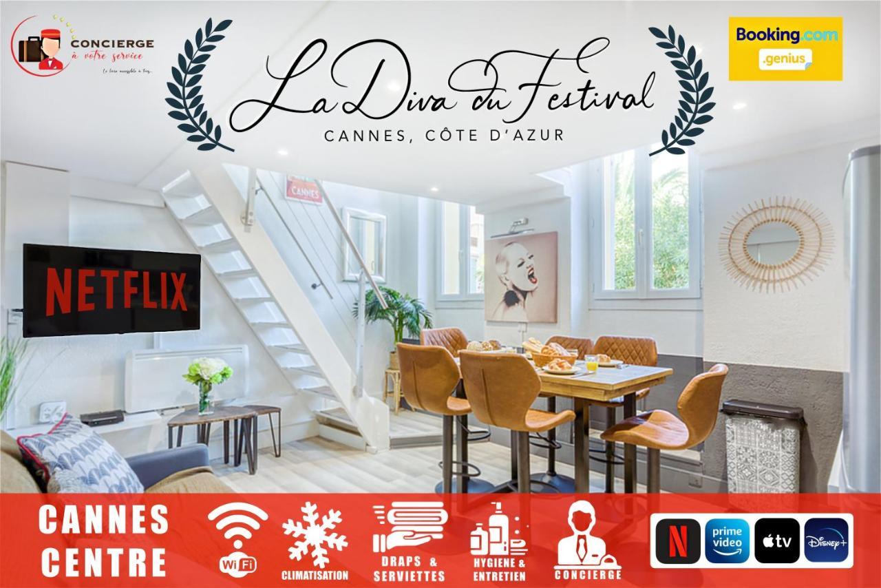 La Diva Du Festival - 10 Mn A Pied Palais & Plages - Cosy & Calme - Clim - Wifi คานส์ ภายนอก รูปภาพ